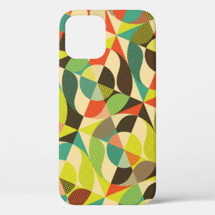 Colorful Geometric Vintage Design Illustration iPhone 12 Case