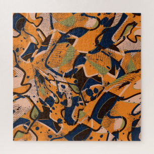 Colorful geometric vintage seamless backdrop. jigsaw puzzle