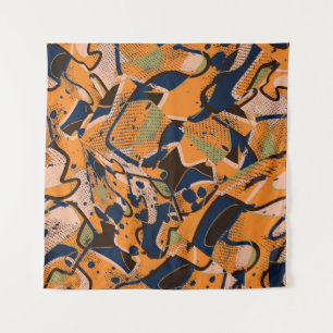 Colorful geometric vintage seamless backdrop. tapestry