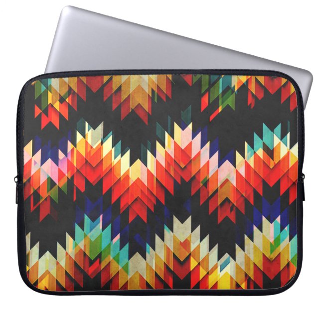 Colorful Geometric Weave Laptop Sleeve (Front)