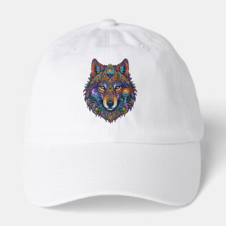 Colorful Geometric Wolf Graphic T-Shirt - Artistic Hat