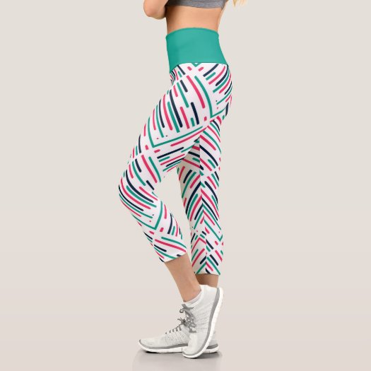 Colorful Geometrical lines Blue Pink Teal