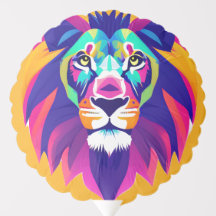 Colorful Geometrical Lion Head