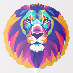 Colorful Geometrical Lion Head Balloon