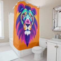 Colorful Geometrical Lion Head