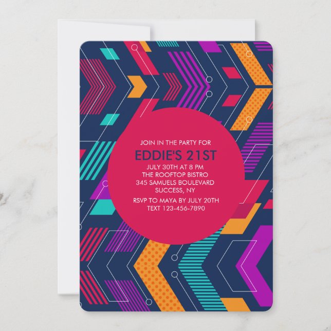 Colorful Geometrics Invitation (Front)