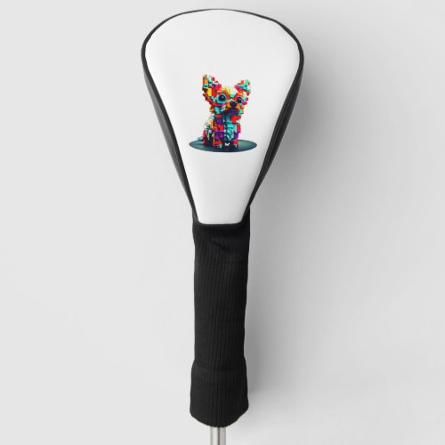 Colorful Geometry 3D Chihuahua in Modern Style  Golf Head Cover