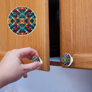Colorful Geometry Ceramic Knob
