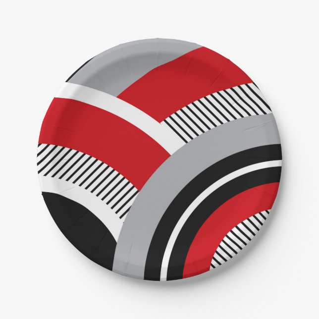 Colorful geometry paper plates (Front)