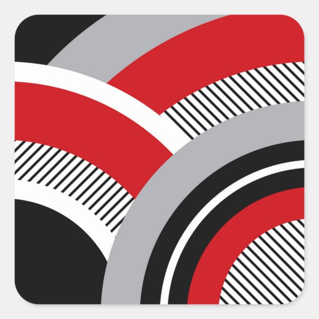 Colorful geometry square sticker (Front)