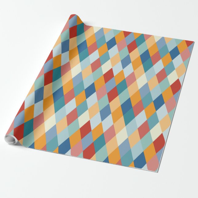 Colorful Geometry VIIA B Wrapping Paper (Unrolled)