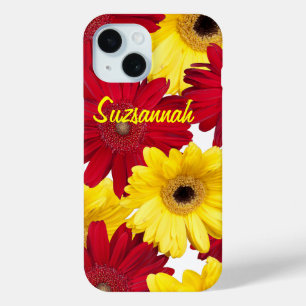 Colorful Gerber Daisy Close-Up Photos Template iPhone 15 Case