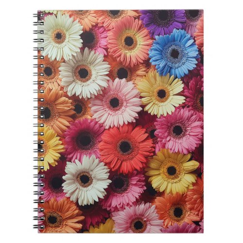 Colorful Gerber Daisy Floral Spiral Notebook