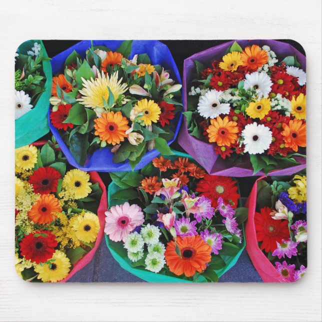 Colorful gerber flower bouquets mouse pad (Front)