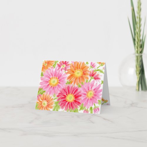 Colorful Gerbera Blank Any Occassion Folded Card