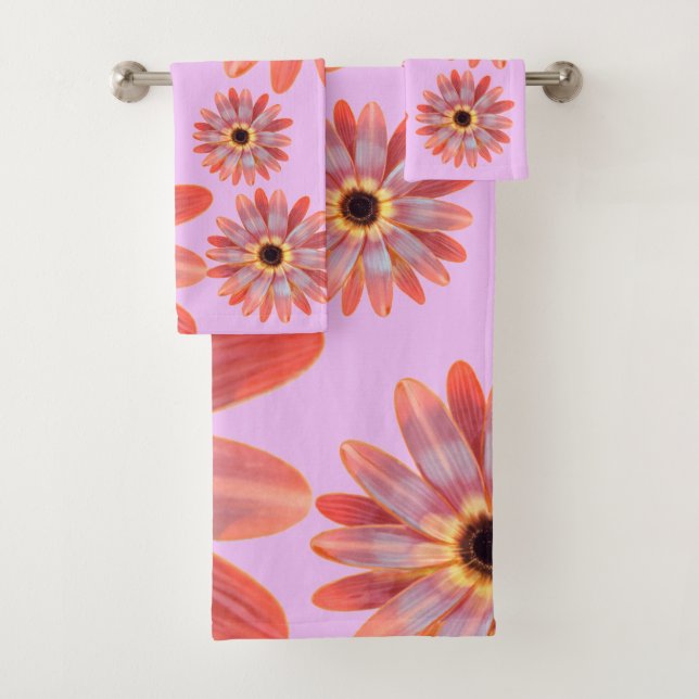 Colorful Gerbera Daisy Floral Towel (Insitu)
