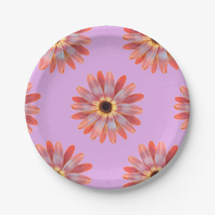 Colorful Gerbera Daisy Paper Plate