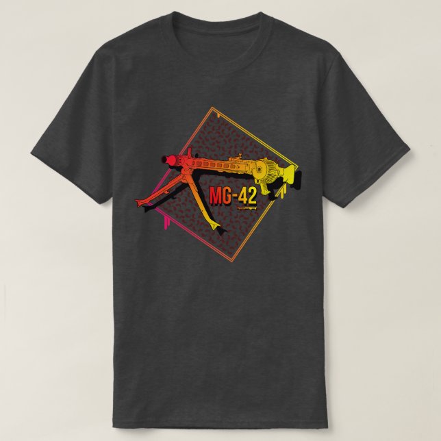 Colorful German MG42 machine gun T-Shirt (Design Front)