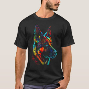 colorful German Shepherd Alsatian dog lover T-Shirt