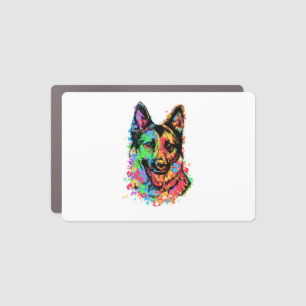 Colorful German Shepherd Car Magnet