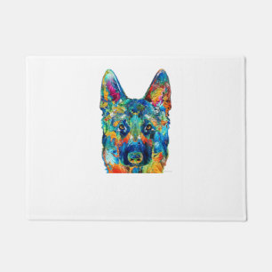 Colorful German Shepherd Dog Art By Sharon Cumming Doormat