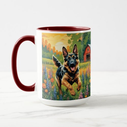 Colorful German Shepherd Dog Mug