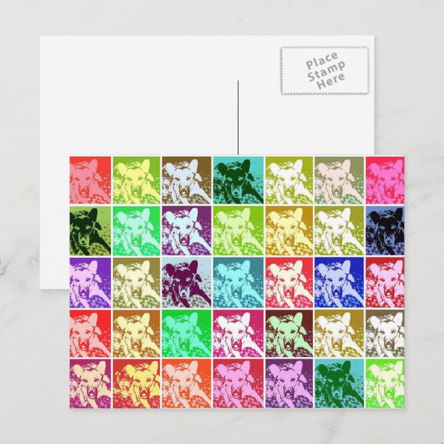 Colorful German Shepherd Dog Pop Art Horizontal Postcard (Front/Back)