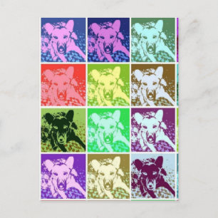 Colorful German Shepherd Dog Pop Art Postcard