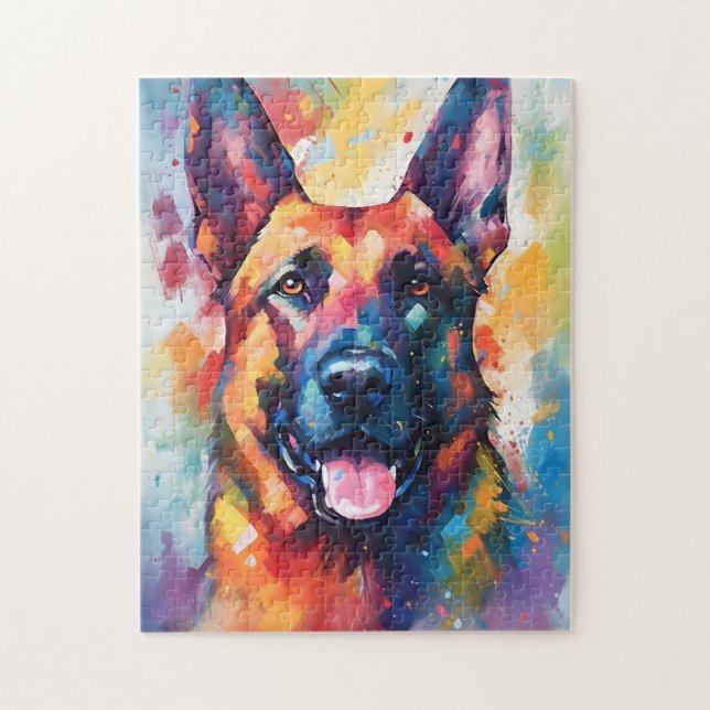 Colorful German Shepherd Jigsaw Puzzle (Vertical)