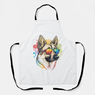 Colorful German Shepherd Pop Art Dad Mom Dog Lover Apron