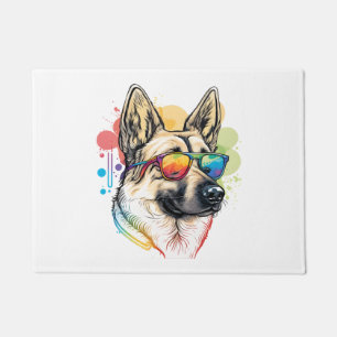 Colorful German Shepherd Pop Art Dad Mom Dog Lover Doormat