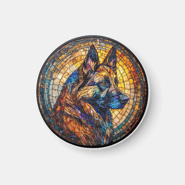 Colorful German Shepherd Portrait Magnet (Front)