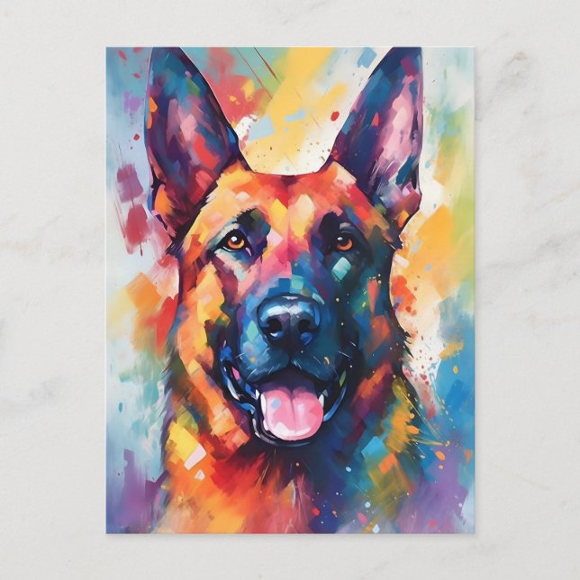 Colorful German Shepherd Postcard (Front)