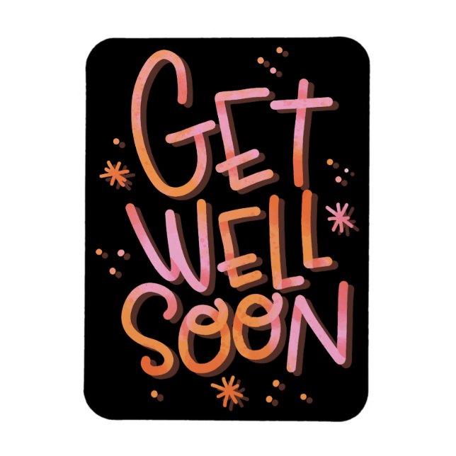 Colorful Get Well Soon Magnet (Vertical)
