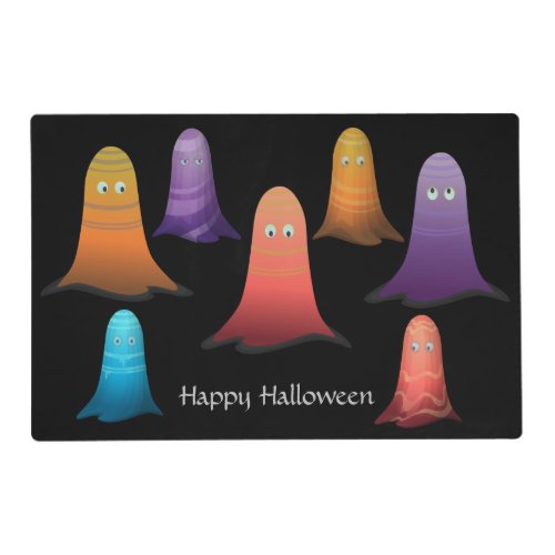 Colorful Ghosts Halloween Placemat