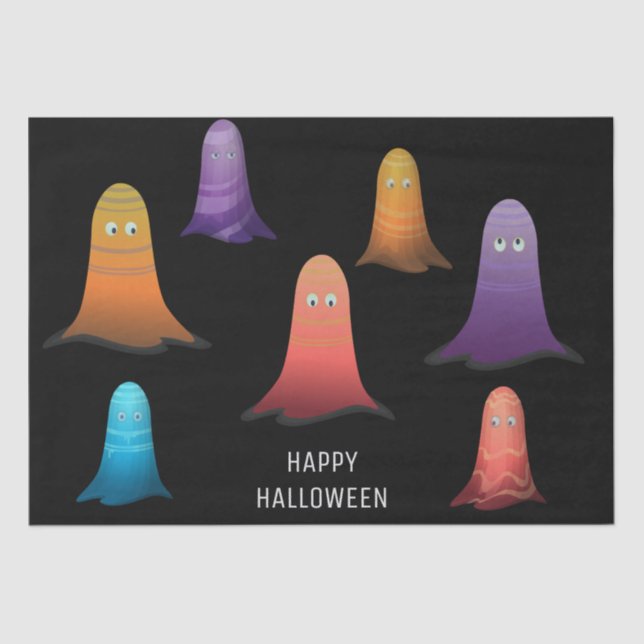 Colorful Ghosts Tissue Paper (Front)