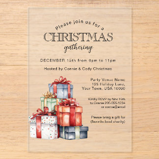 Colorful Gift Packages Christmas Party Invitation