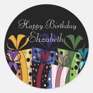 Colorful Gift Presents   Customize  Classic Round Sticker