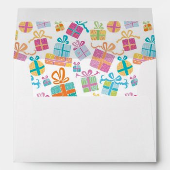 Colorful Giftboxes Envelope by happyholidays at Zazzle