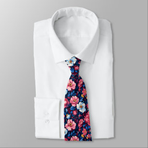 Colorful Gifts For Dad Rose Floral Neck Tie