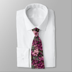 Colorful Gifts For Men Gardenias Floral Neck Tie