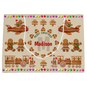 Colorful Gingerbread Cookies Large Gift Bag