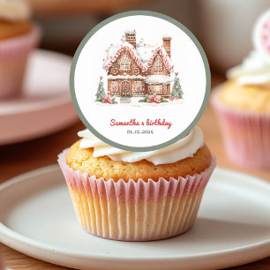 Colorful Gingerbread House Birthday Party Classic Round Sticker