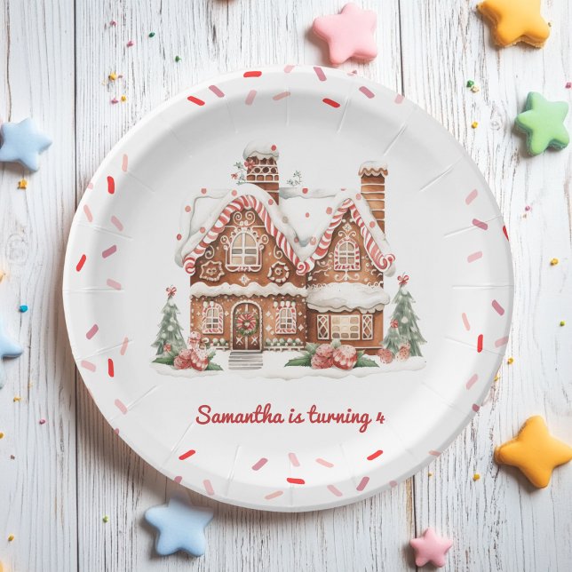 Colorful Gingerbread House Birthday Party  Paper Plates (Creator Uploaded)