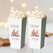 Colorful Gingerbread House Birthday Party Popcorn
