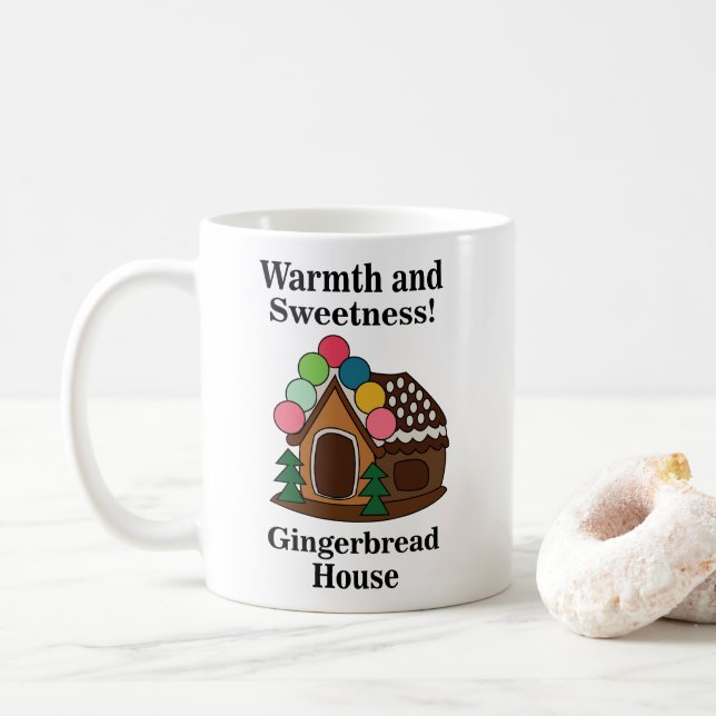 Colorful Gingerbread House Coffee Mug (With Donut)
