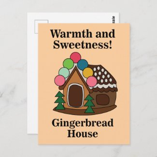 Colorful Gingerbread House Postcard