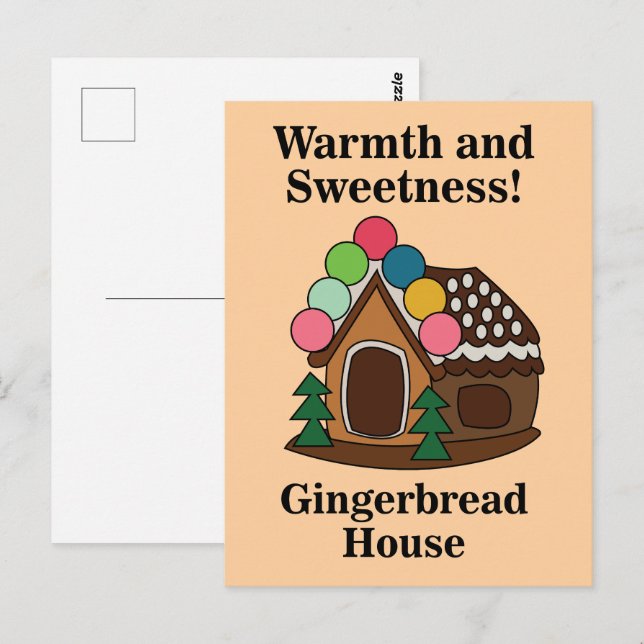 Colorful Gingerbread House Postcard (Front/Back)