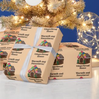 Colorful Gingerbread House Wrapping Paper