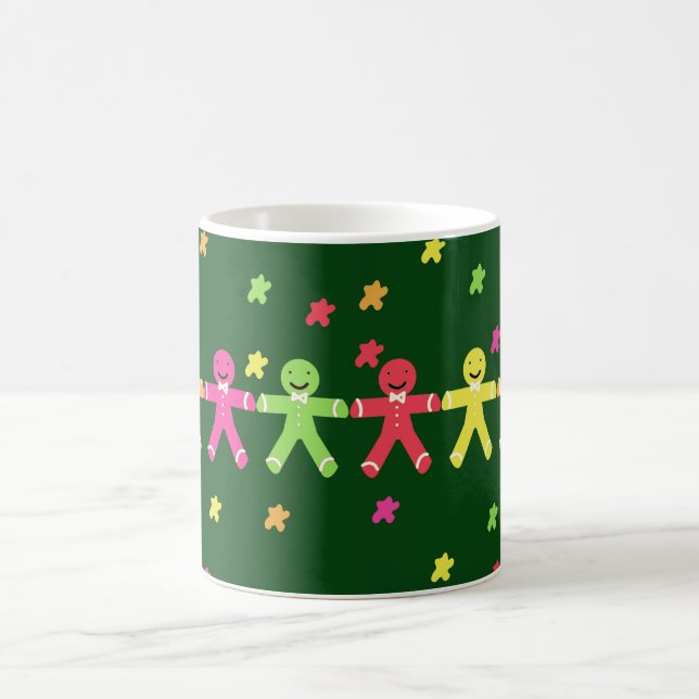 Colorful gingerbread men pattern coffee mug (Center)